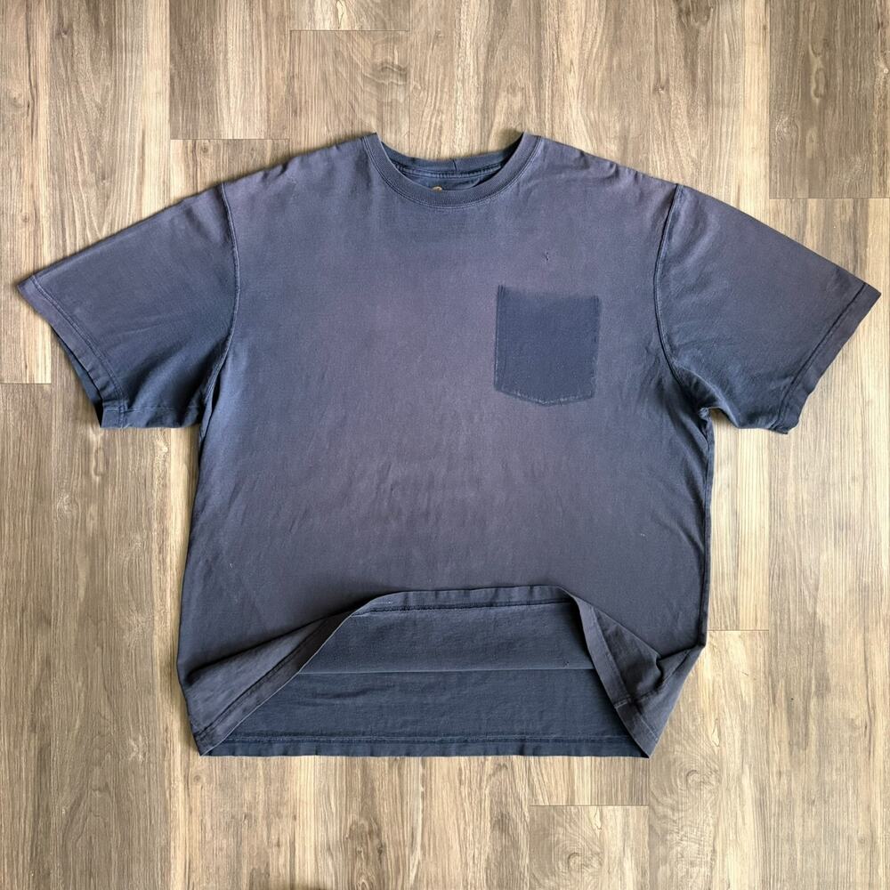 Vintage Ghost Pocket Sun Faded T-Shirt Men's Size XL Blue Gradient